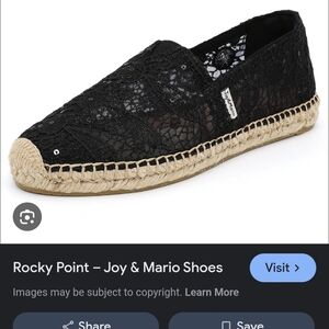 Black Lace Espadrille Flats .